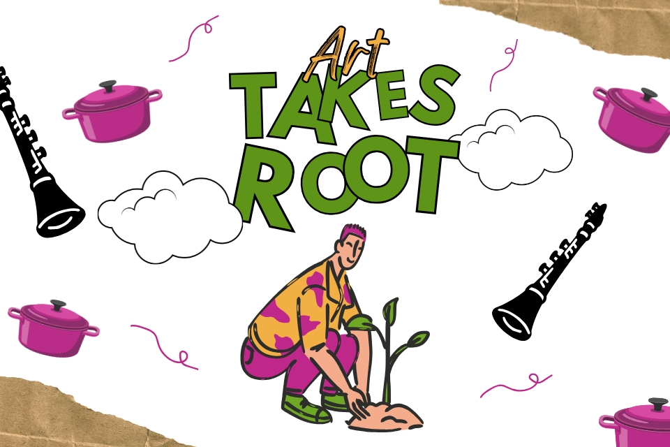 Art show potluck flyer